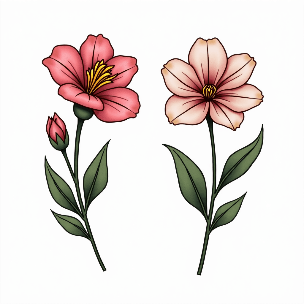 Can you please create a tattoo with birth flower f...