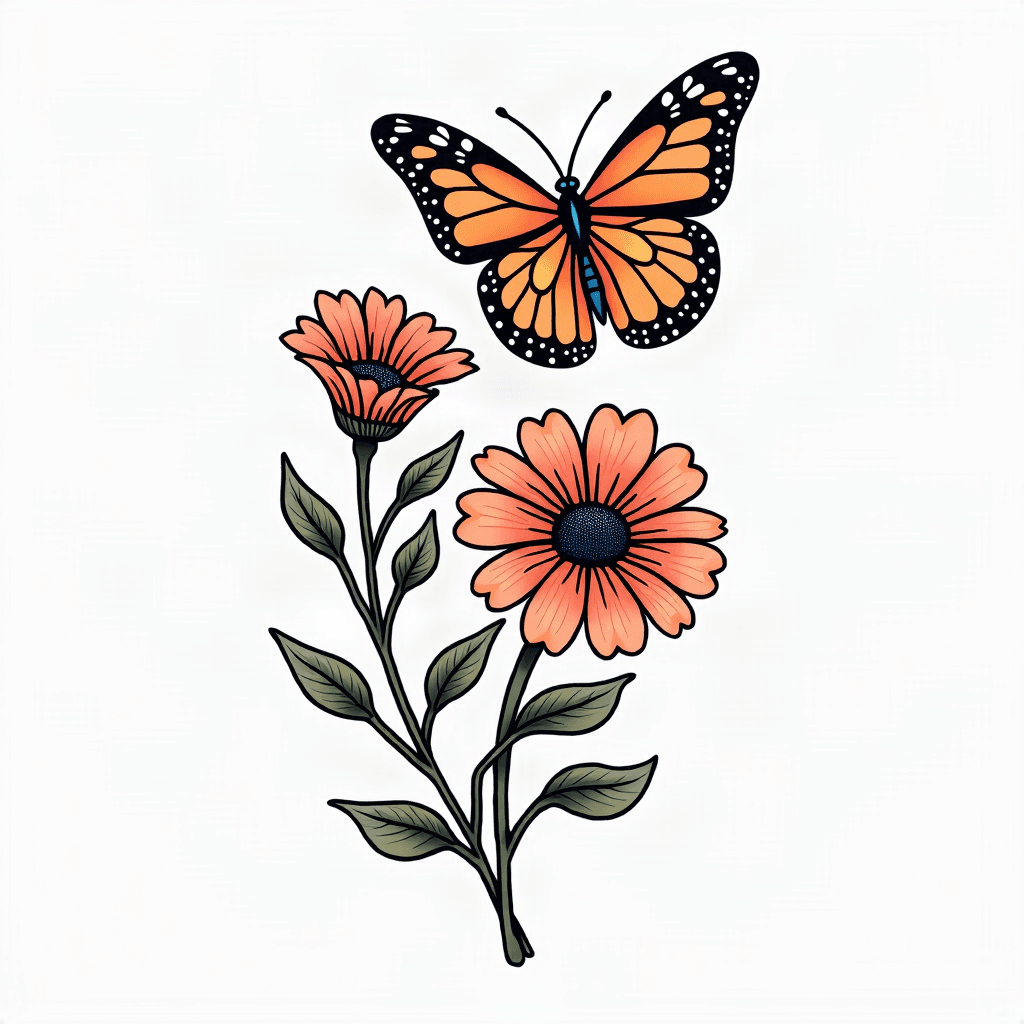 Fine line tattoo with aster september birth flower…