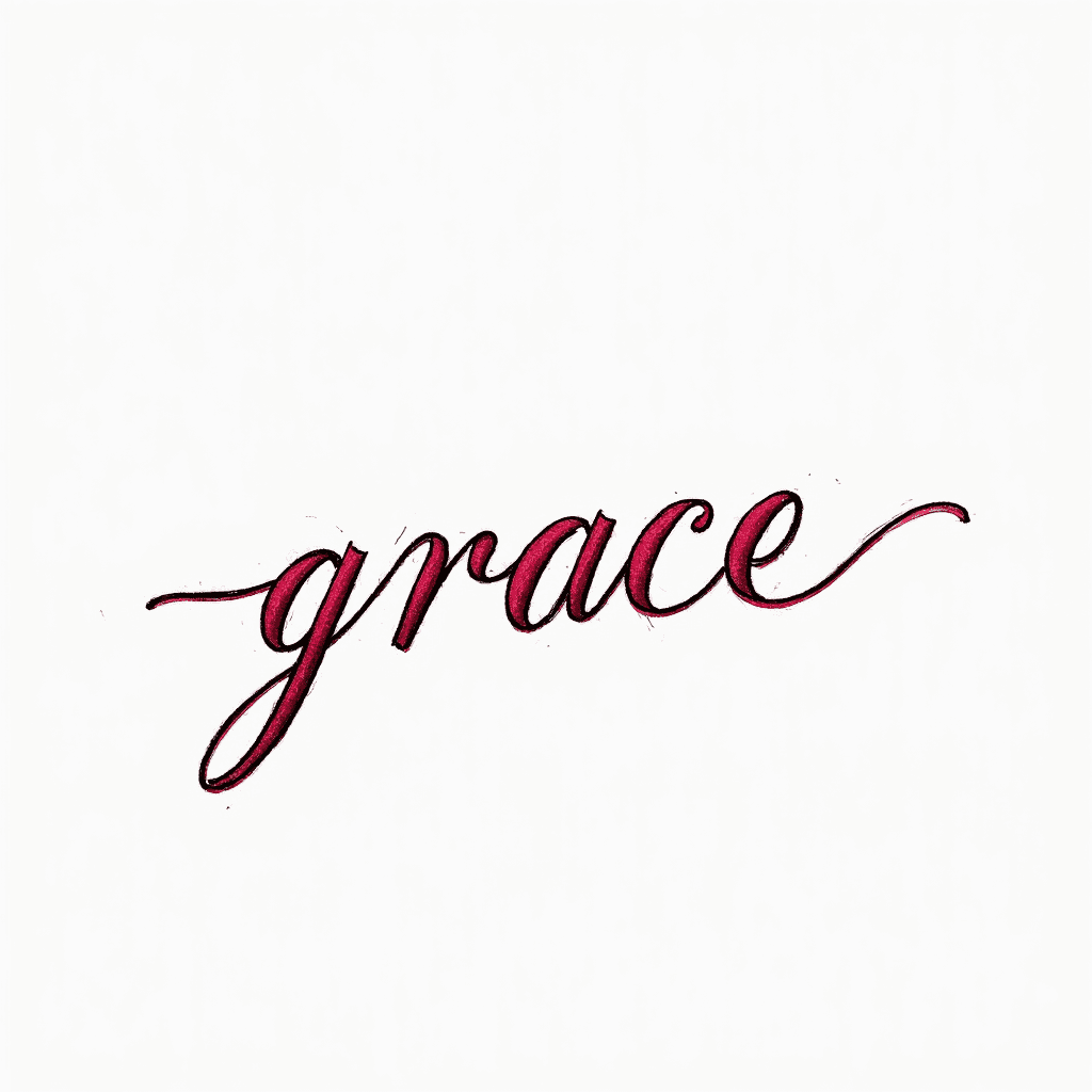dainty fine lining in cursive the word "grace"