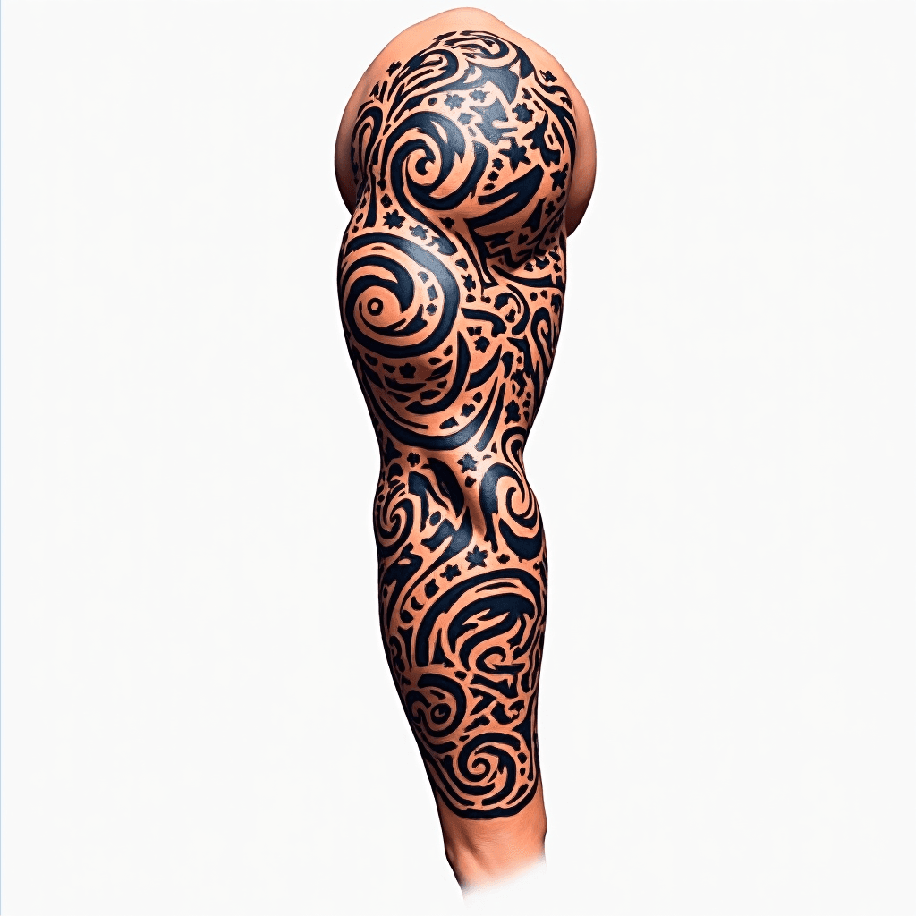 Samoan tribal sleeve pattern