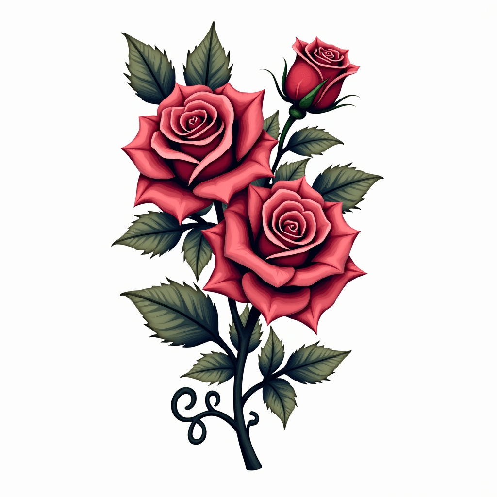 Roses and vines Tattoo