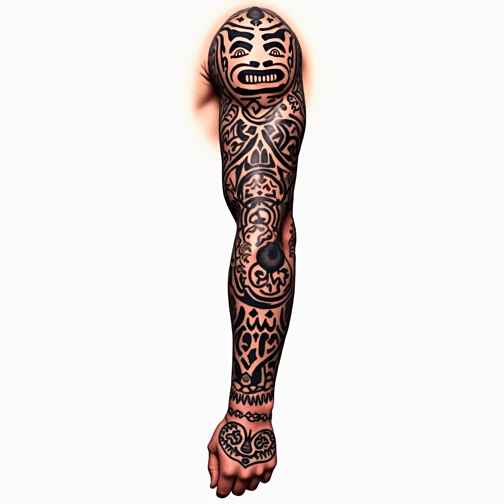Māori Tahitian forearm tattoo sleeve