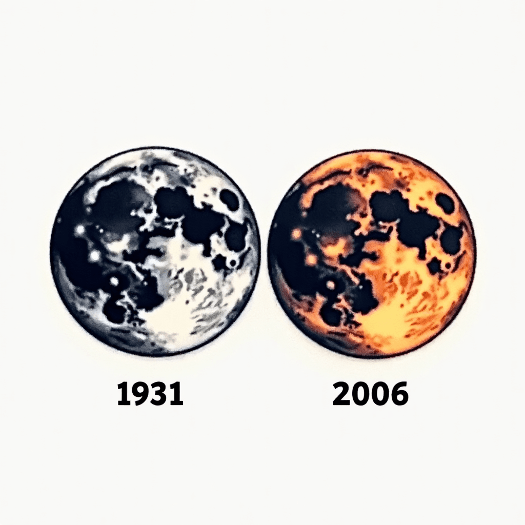 The moon phases of 12/5/1931 and 12/5/2006 next to...