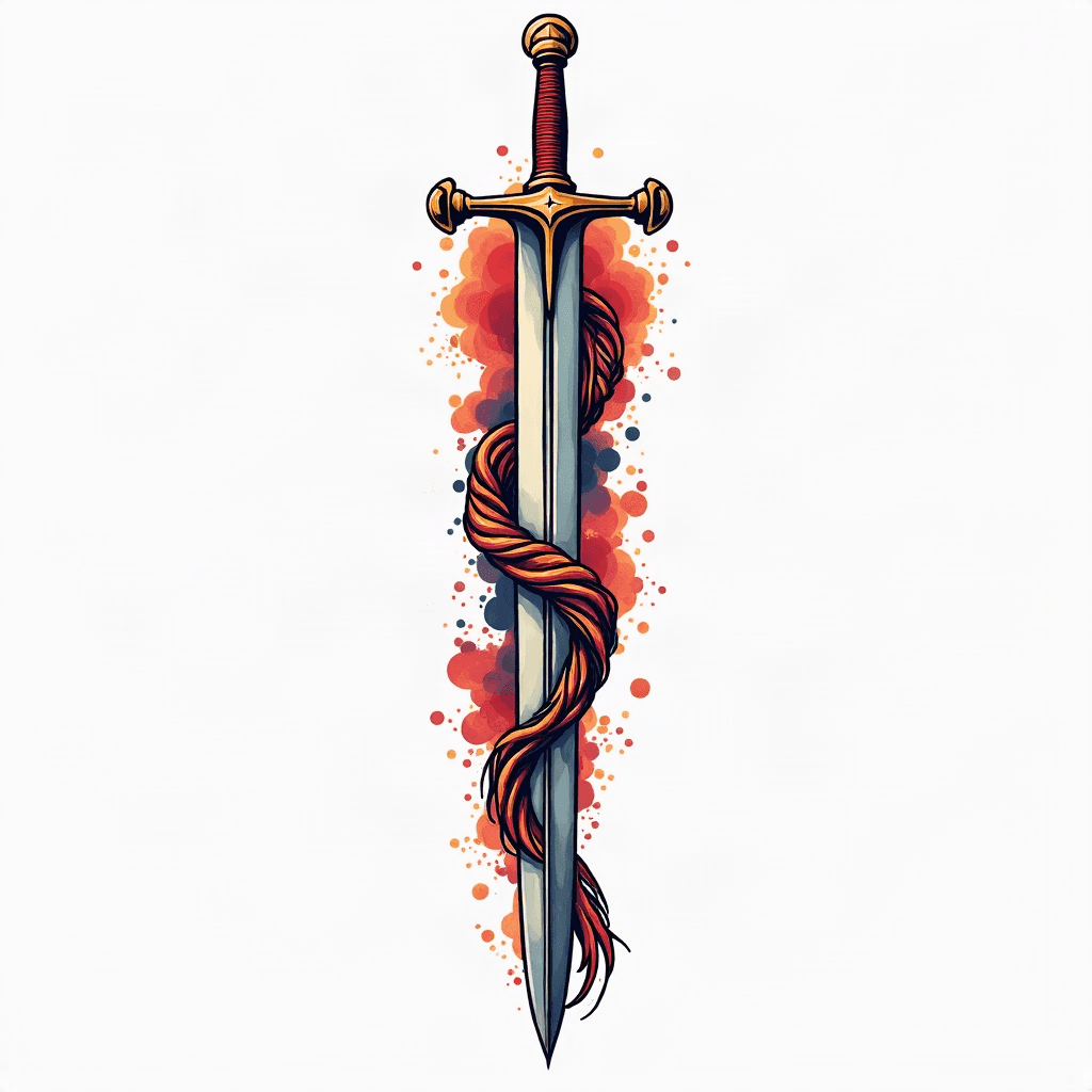 tattoo sleave design-
Sword coming down arm from s...