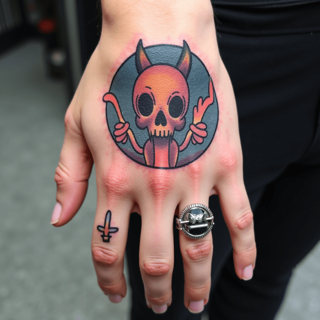 Traditional knuckle tattoo that says draw near