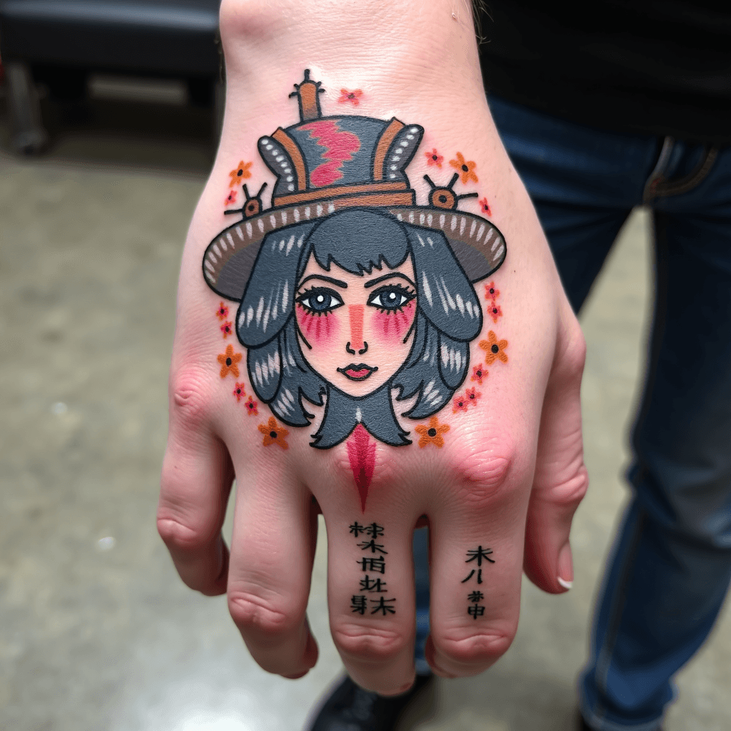 Traditional knuckle tattoo that says draw near
