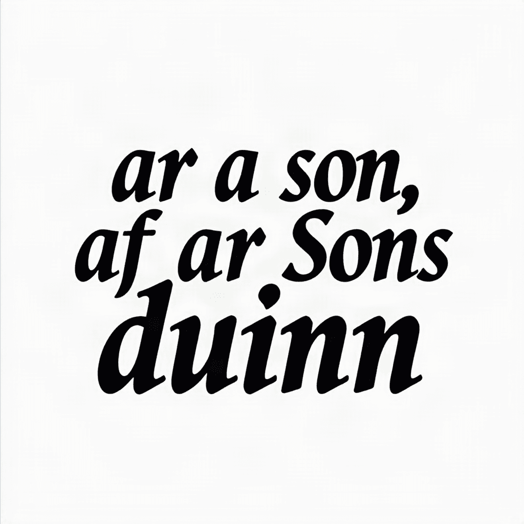 text in irish gaelic “ar a son, ar son duinn”