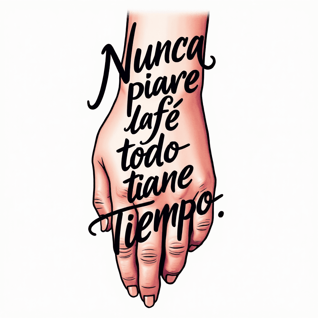 Nunca pierde la fe todo tiene su tiempo hand tatto…