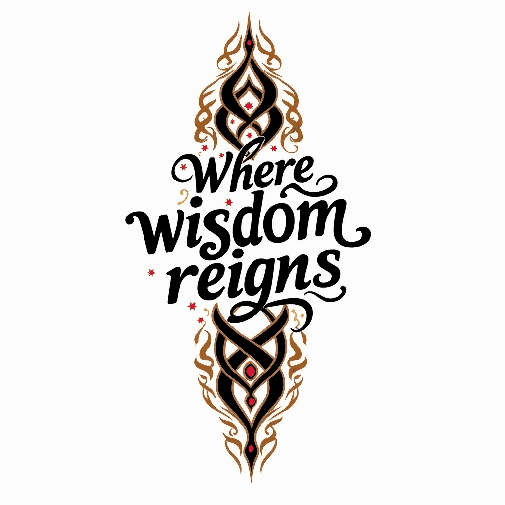 "where wisdom reigns" are the words i want to blen…