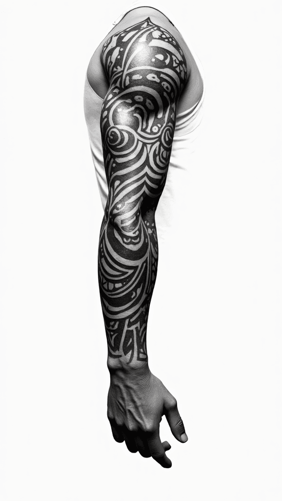 Samoan tribal sleeve pattern