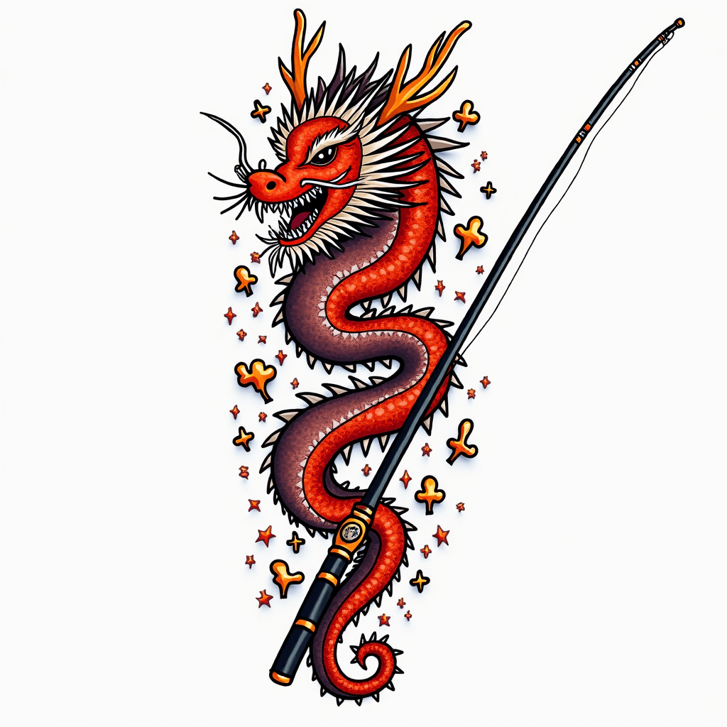 Make me an arm sleeve tattoo with a dragon samurai...