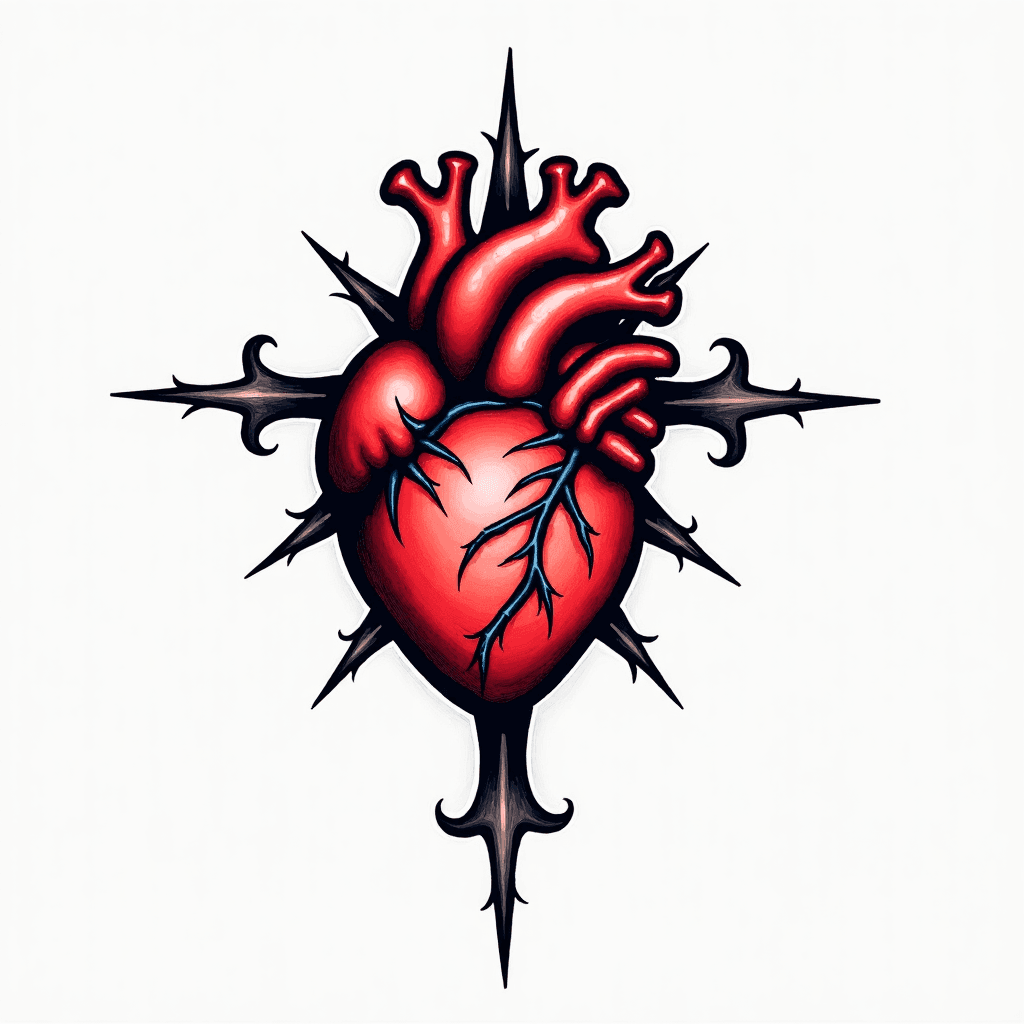 Tatuaje tribal simple con corazón