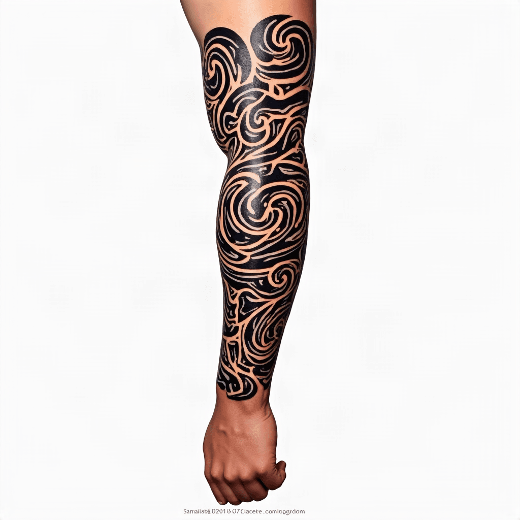 Samoan tribal sleeve pattern