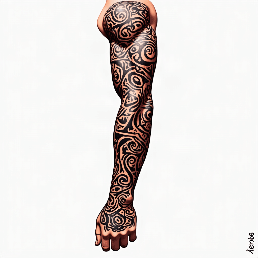 Samoan tribal sleeve pattern