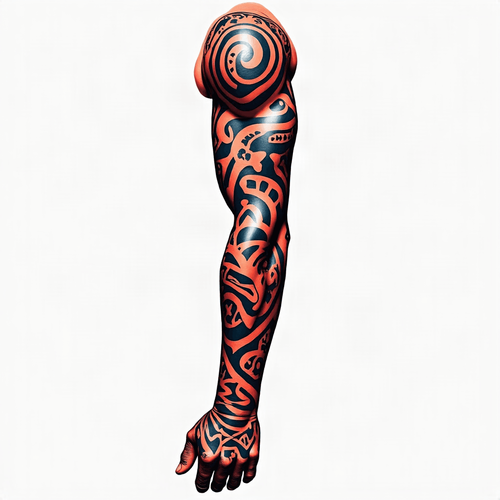 Samoan tribal sleeve pattern