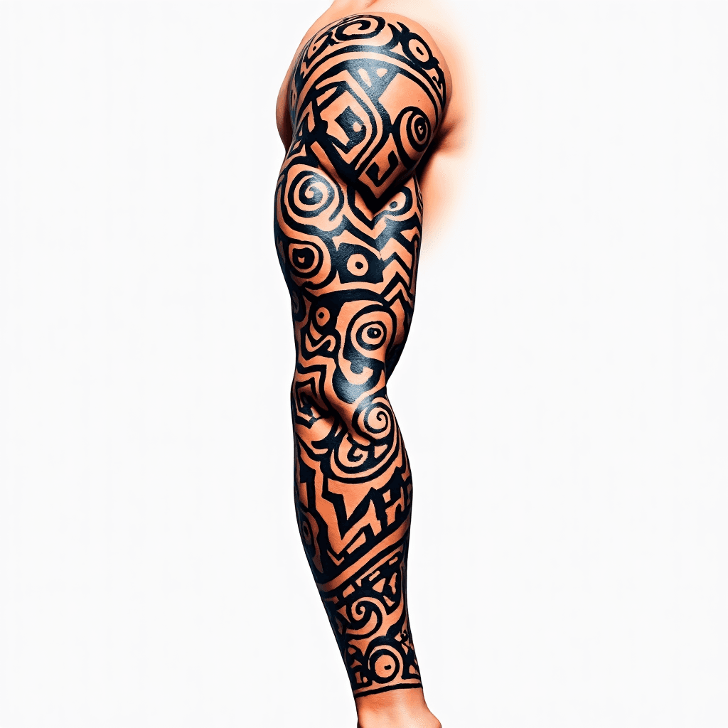 Samoan tribal sleeve pattern