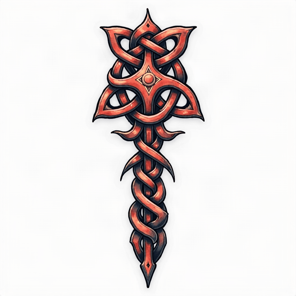 Celtic kmots Tattoo with the word tool hidden with...