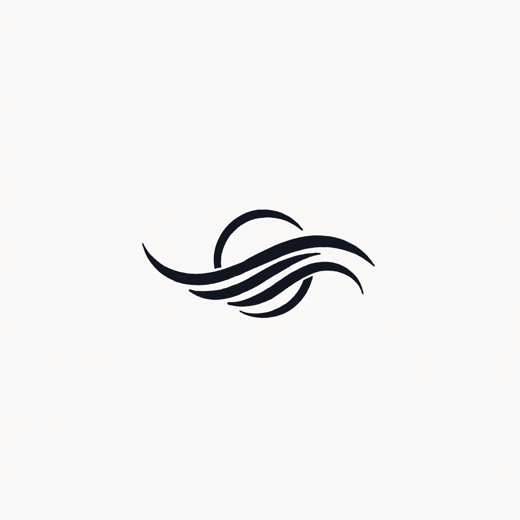 Minimalist wave design with three lines