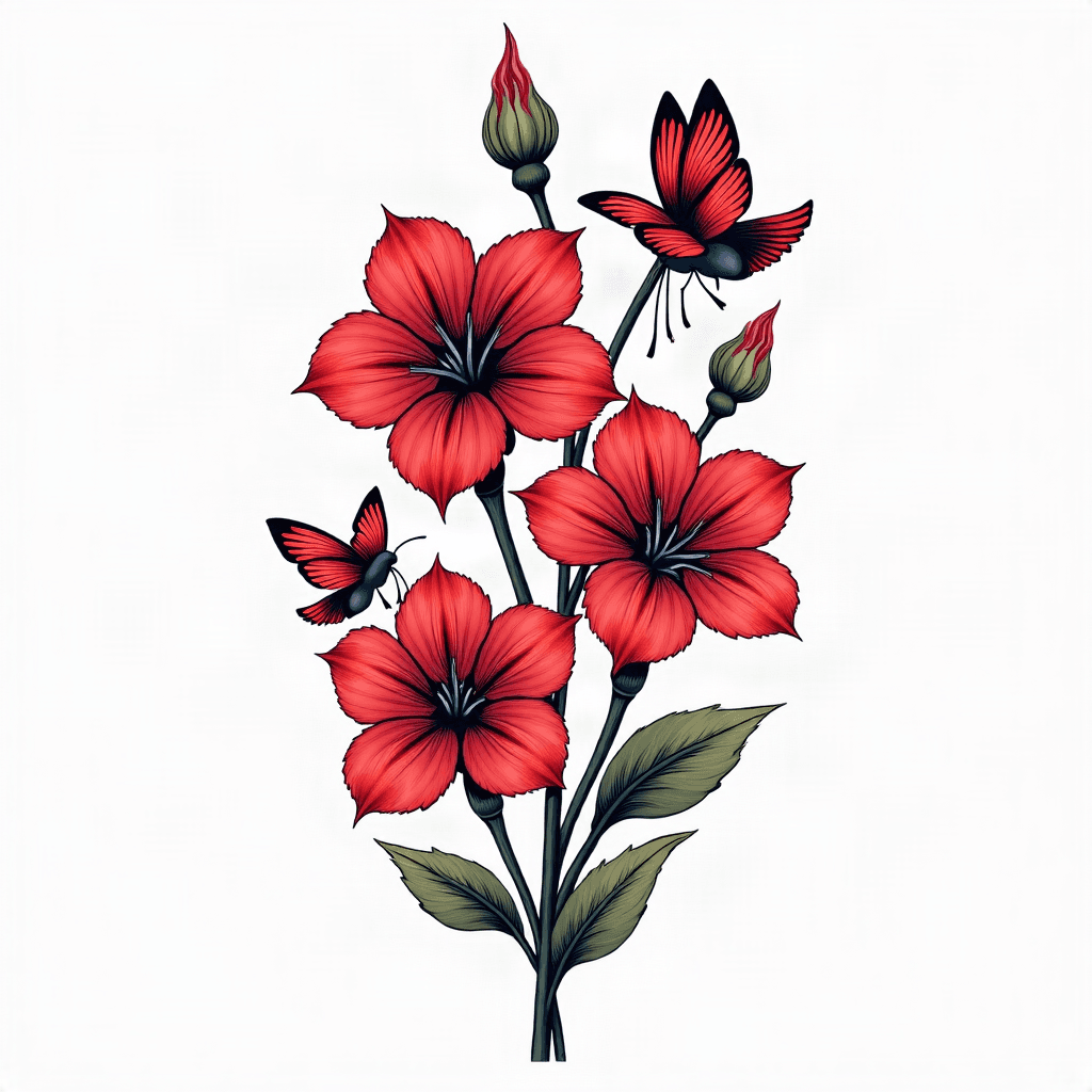 .Pour la cuisse: un bouquet dégradé du haut vers l…