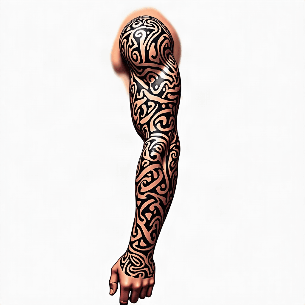 Samoan tribal sleeve pattern