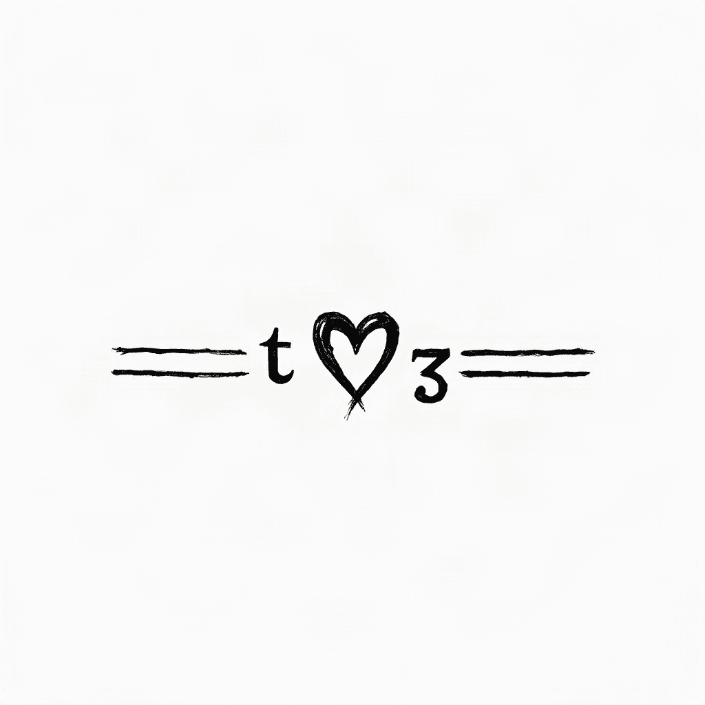 simple fine line tattoo, 2 hearts linked together....