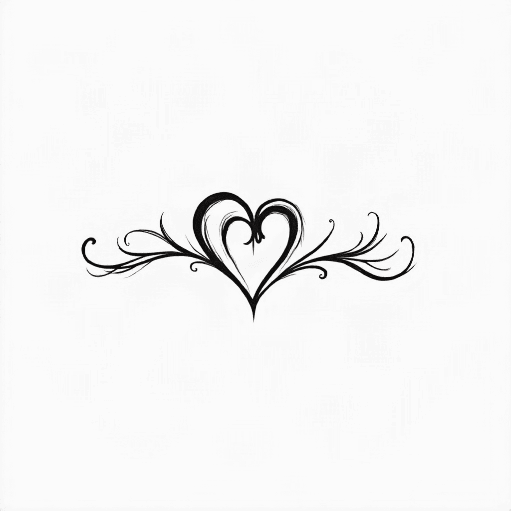 simple fine line tattoo, 2 hearts linked together....
