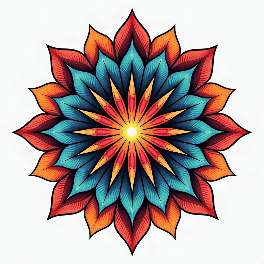 Sacred geometry mandala with precise patterns