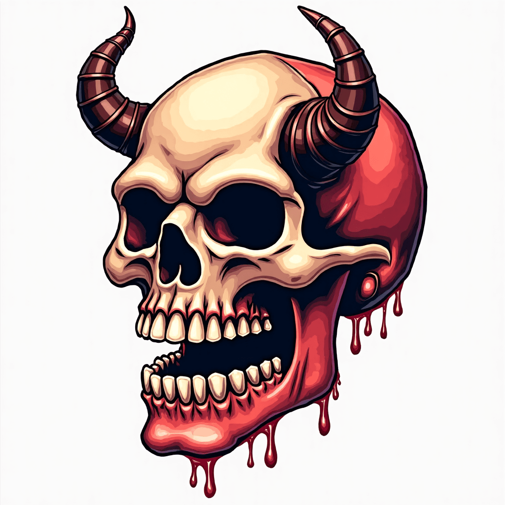 Totenkopf mit fang Zähnen