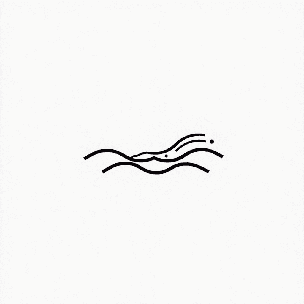 Minimalist wave design with three lines