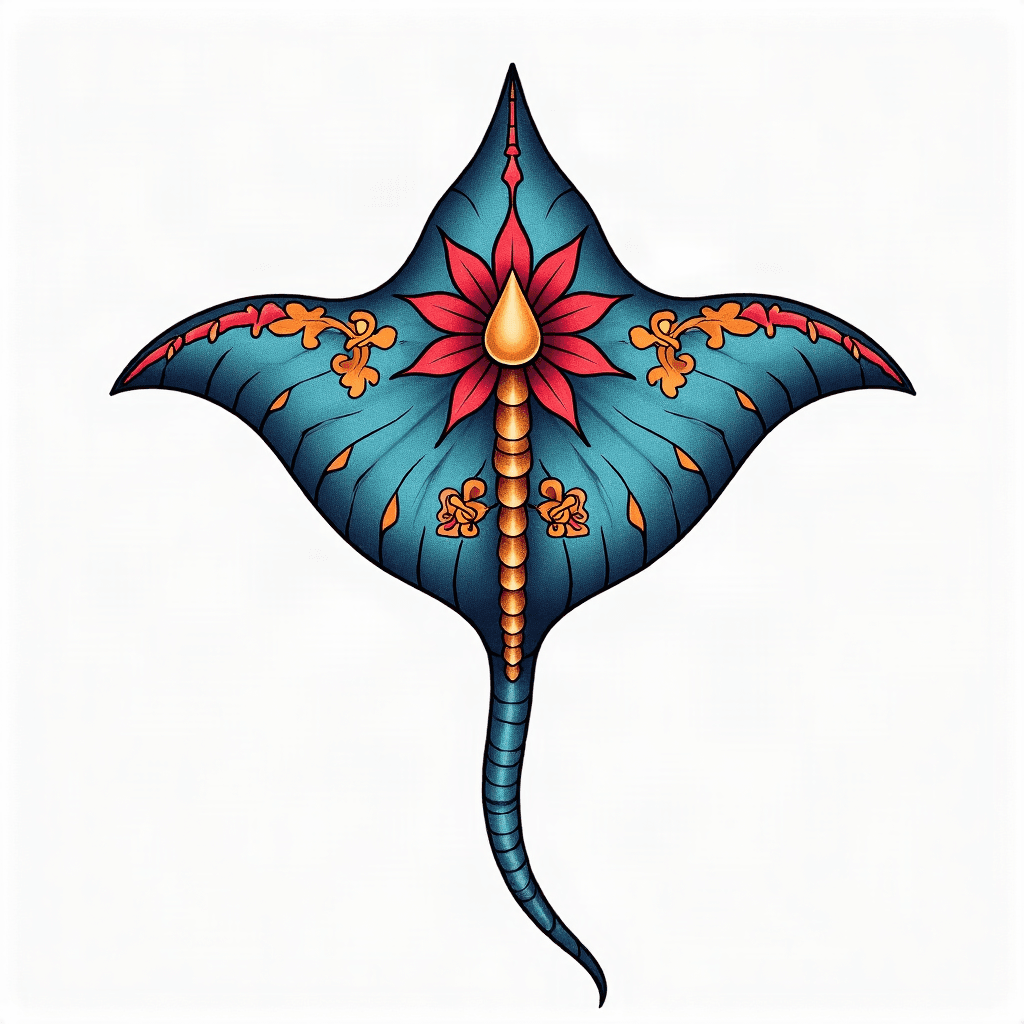 A Polynesian style manta ray that symbolizes movin…