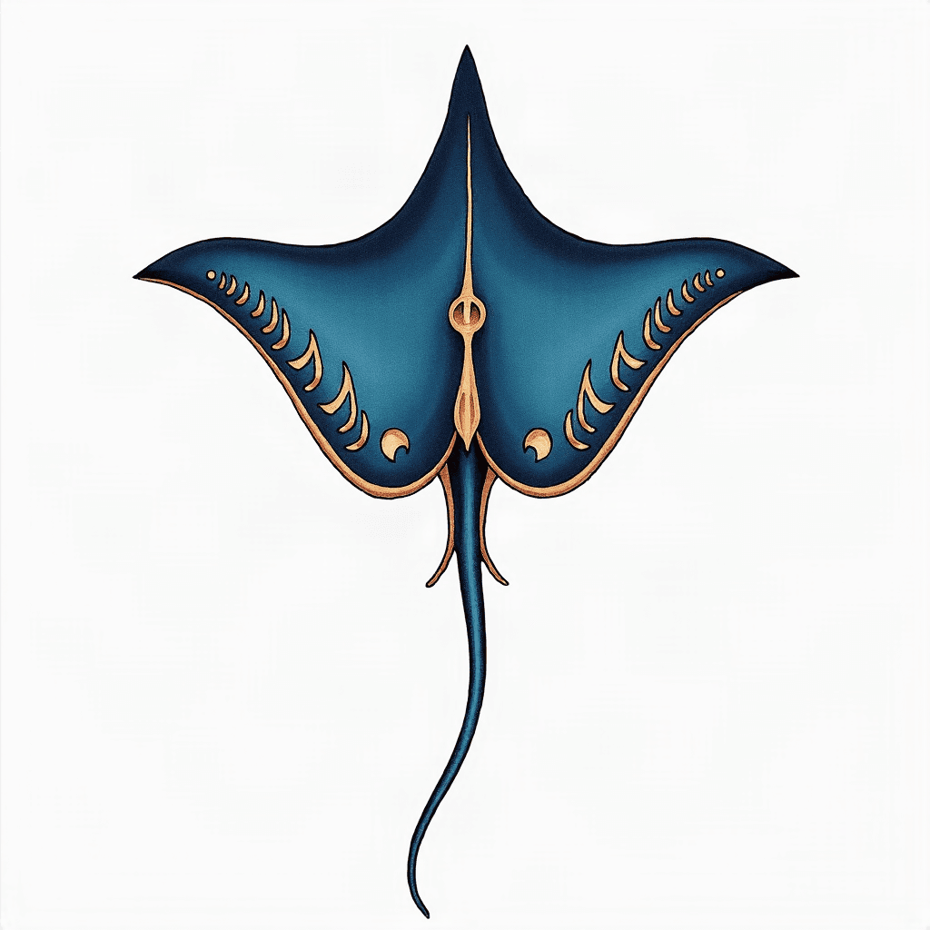 A Polynesian style manta ray that symbolizes movin…