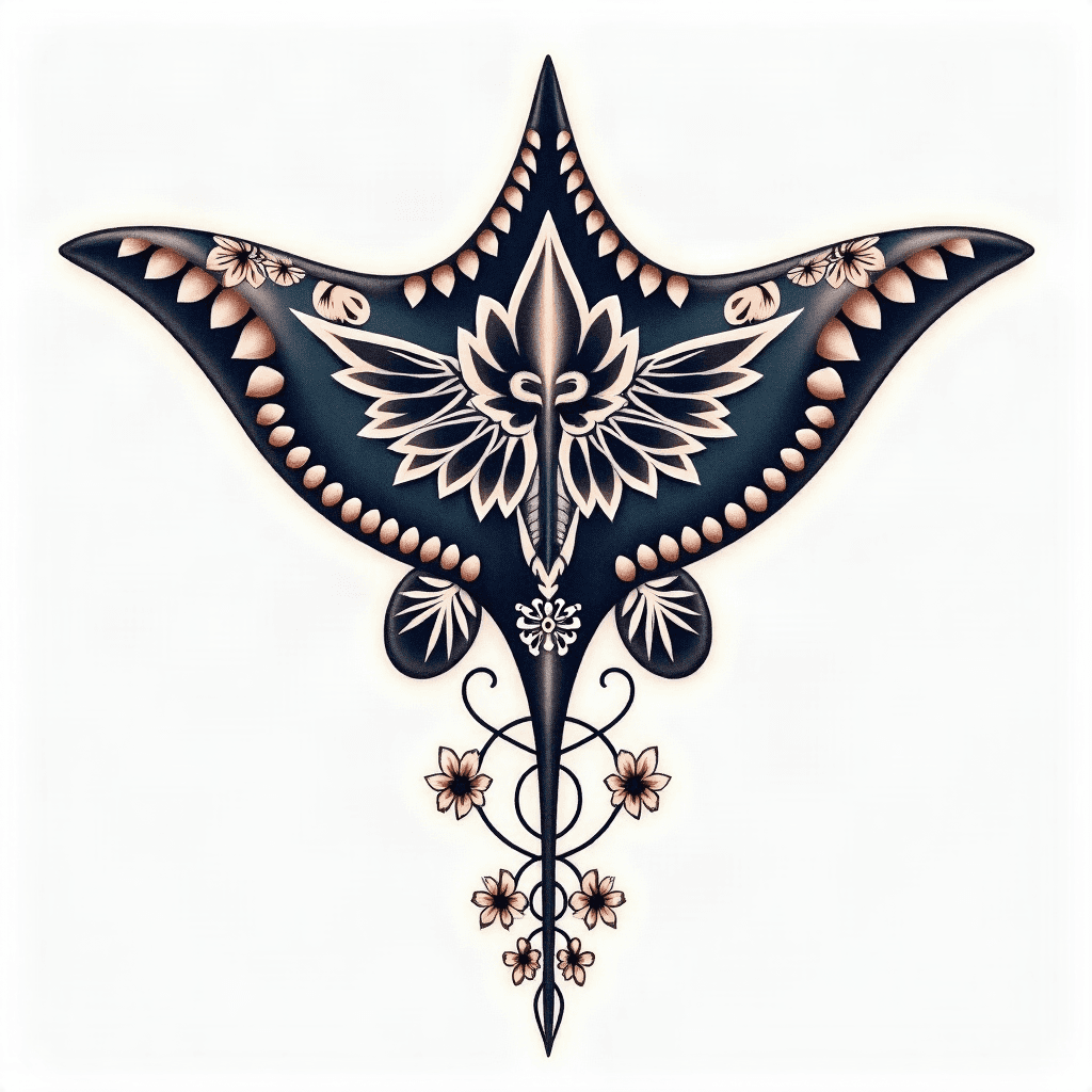 A Polynesian style manta ray that symbolizes movin…