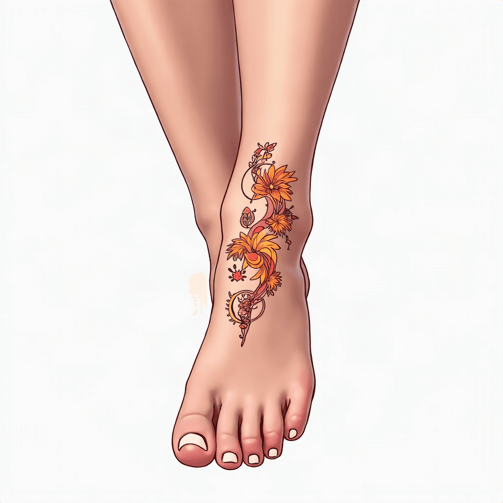 Leo Aries Gemini delicate foot design for mum