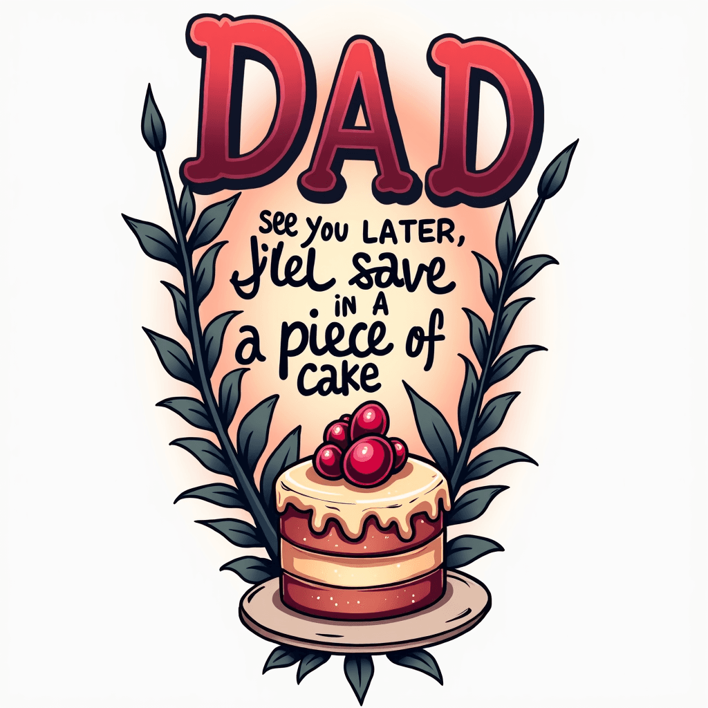 A tattoo that says DAD "see you later, I'll save y…