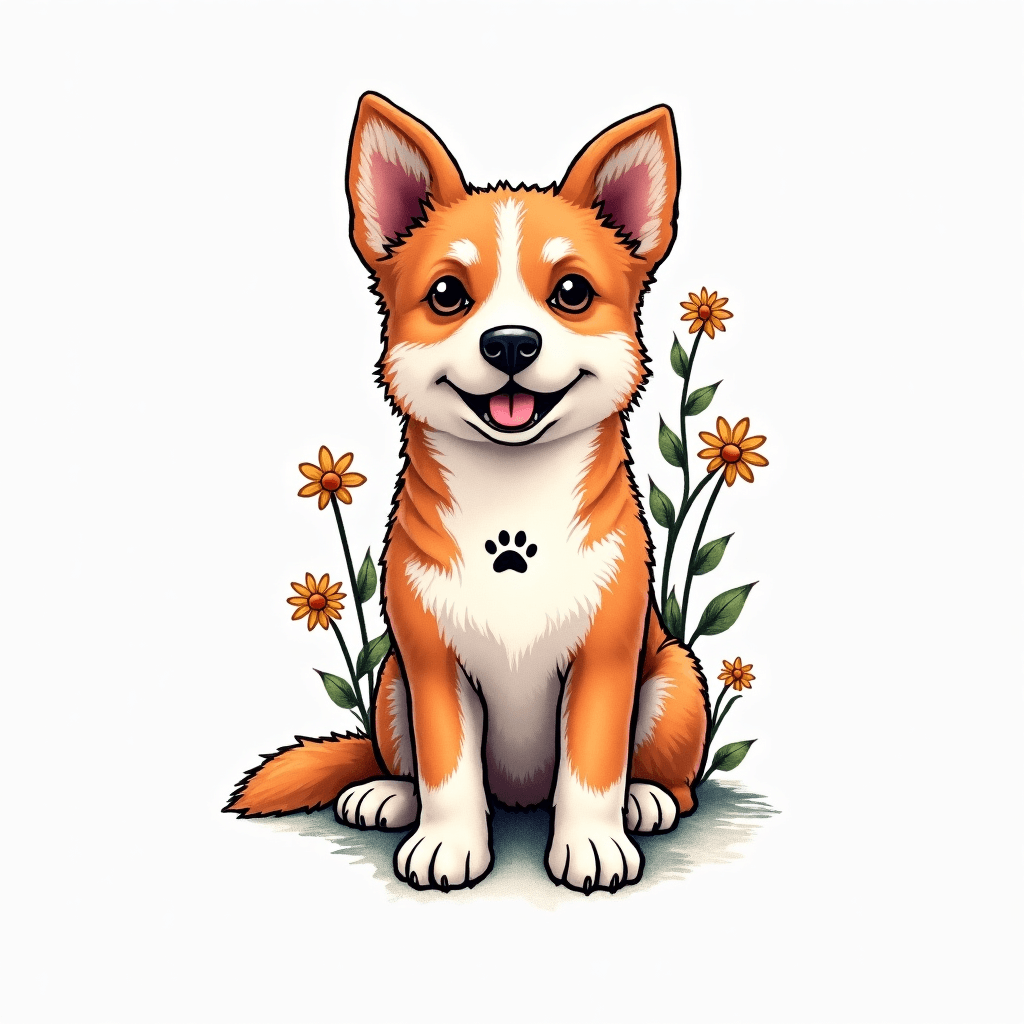 Fine line tattoo to represent dog named ollie with…
