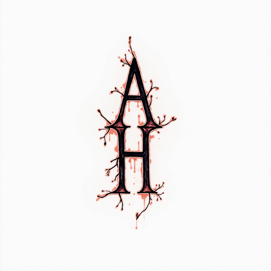 Fine line tattoo - with letters A E H B