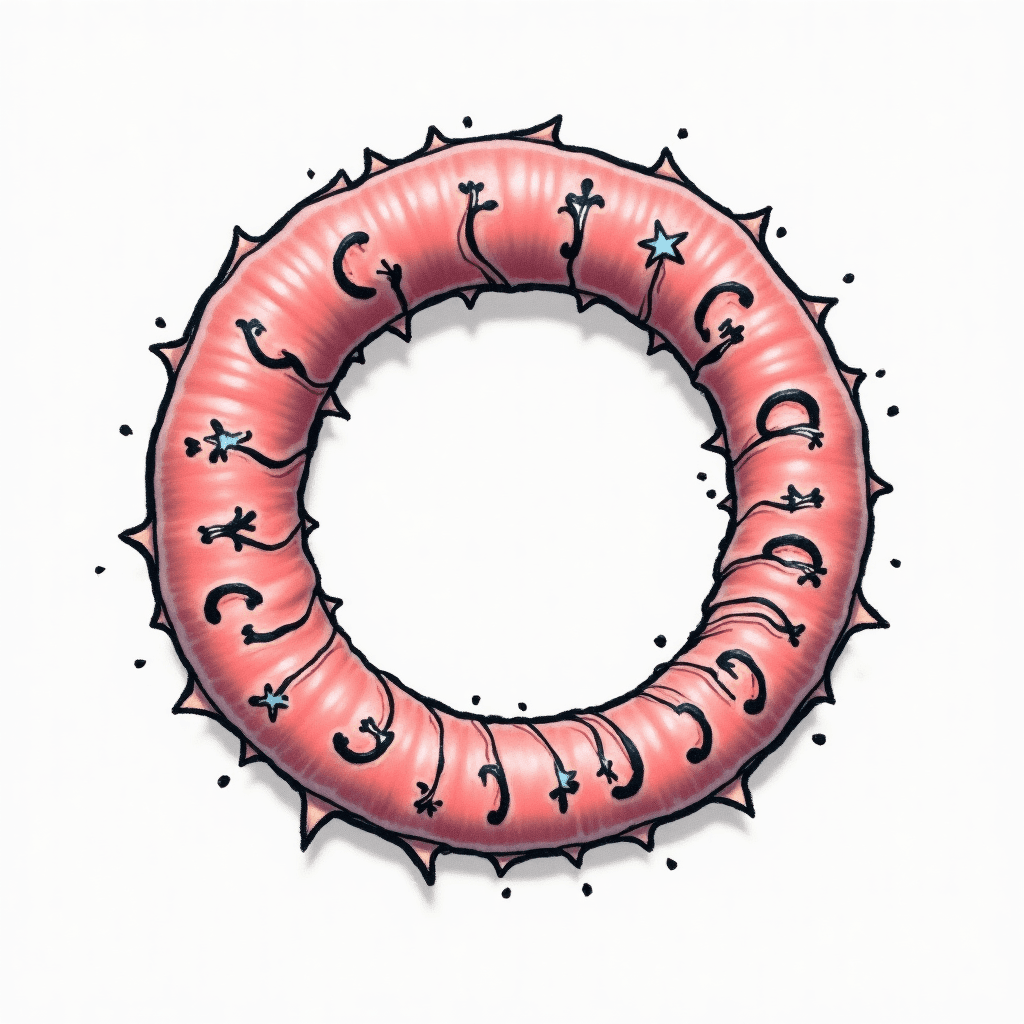 whimsical minimal fine line roundabout tattoo