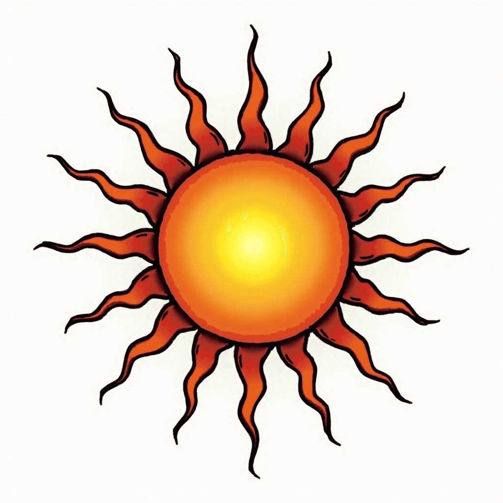 Circular sun symmetrical