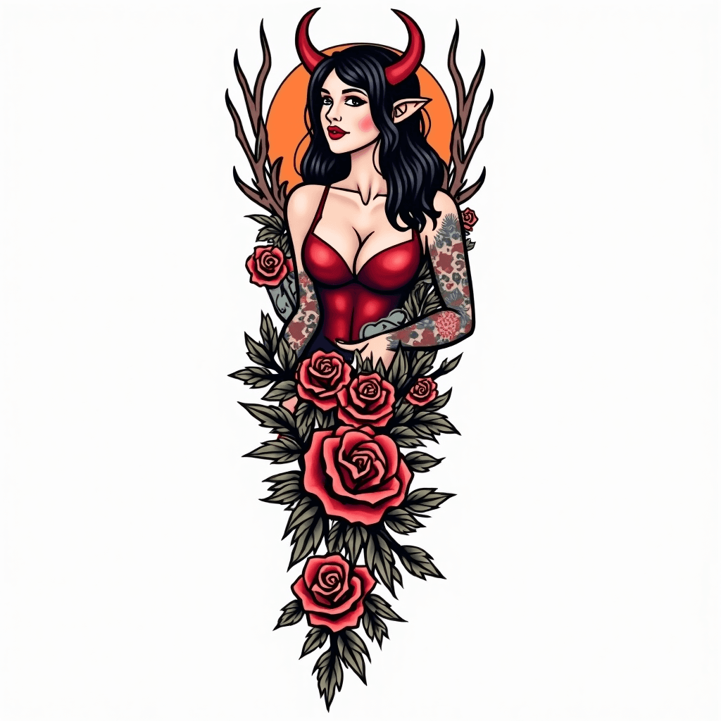 American traditional half sleeve inner forearm wou…