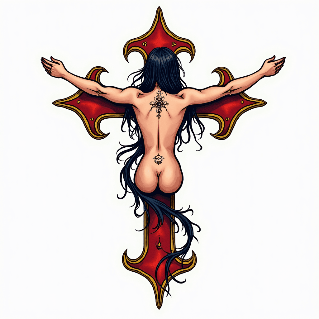 Jaunt cross starting at my lower back ending at my…