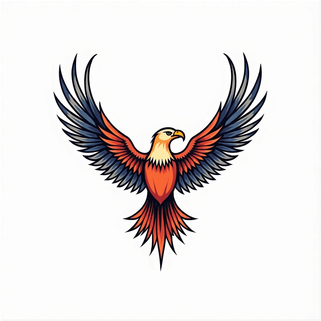 simple lines of an eagle fethar