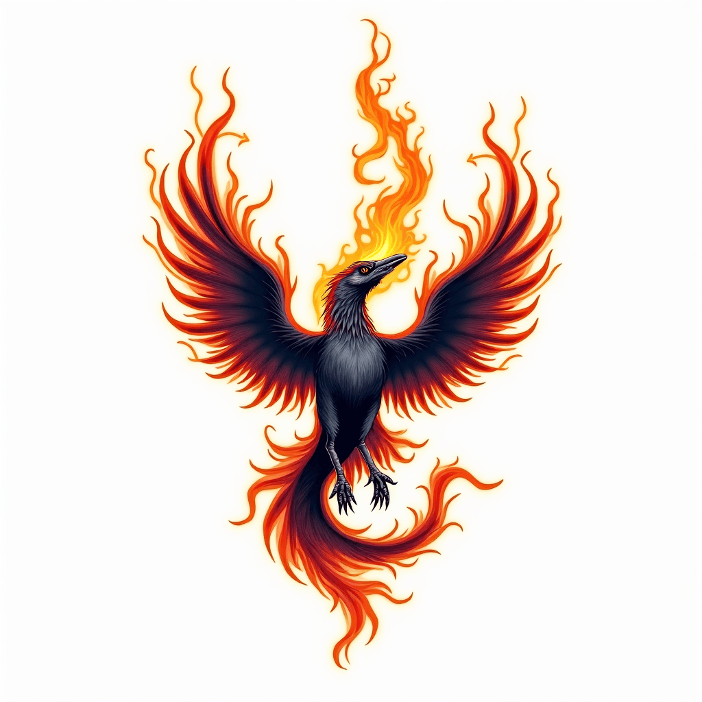 Flames around a crane