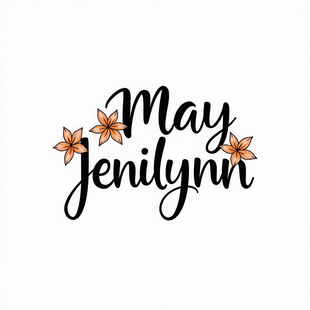 Cursive lettering with the name Jenilynn with May …