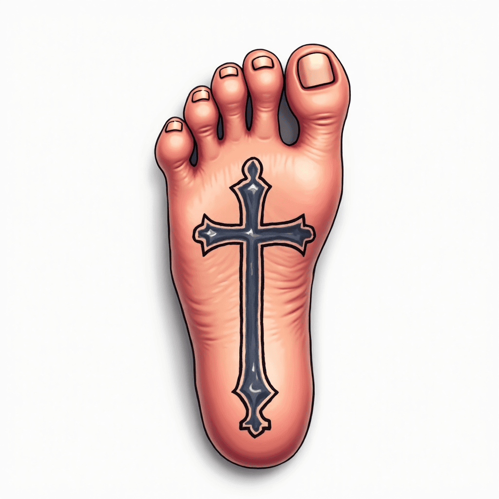 Unique tattoo design with cross or bible verses on…