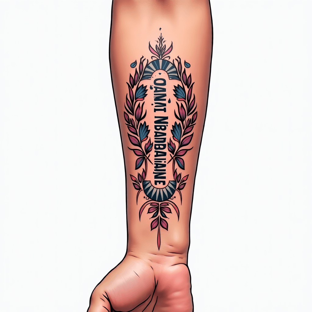Add my girlfriend name caprianna in a man forearm ...