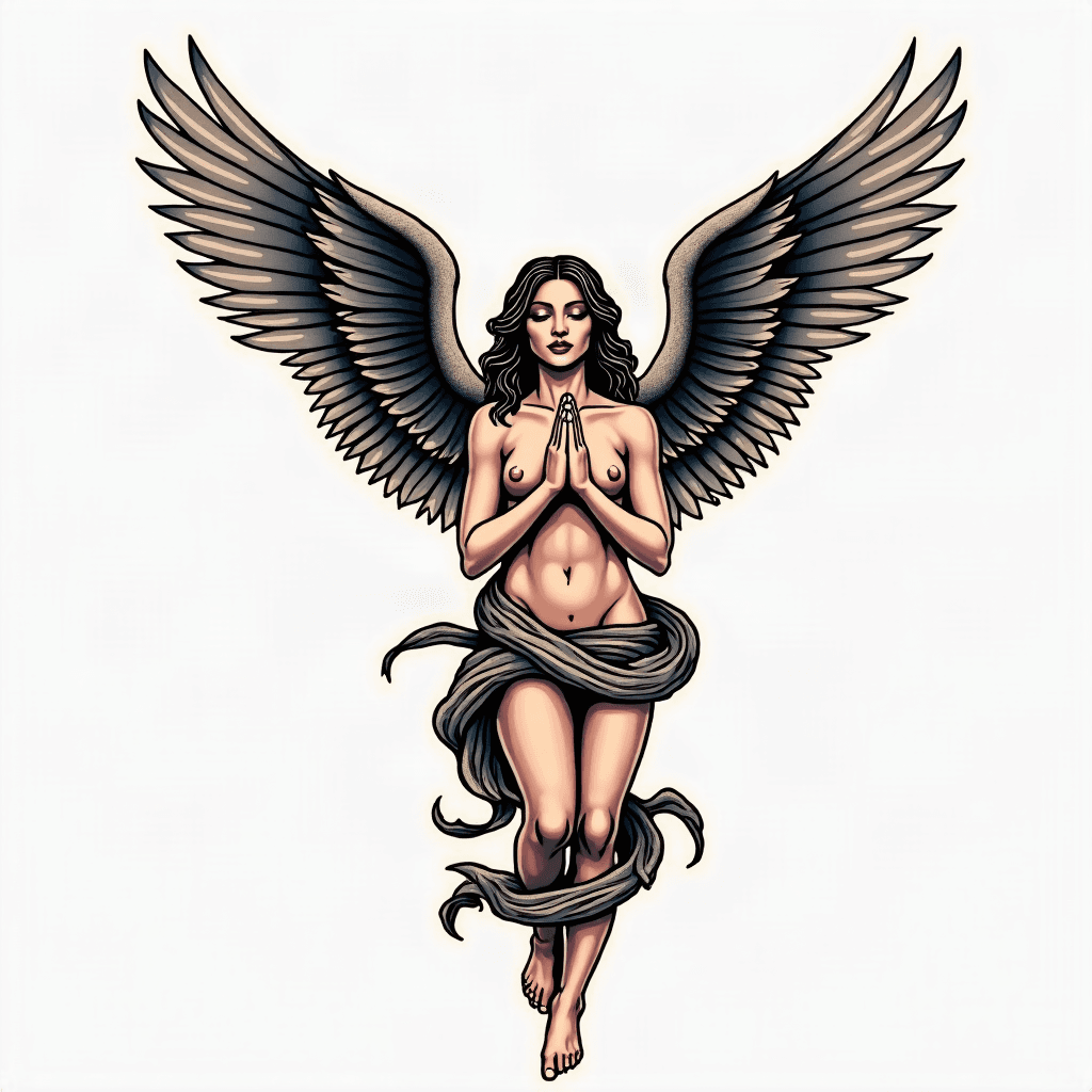 Praying angel forearm