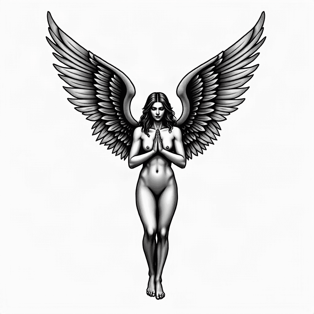 Praying angel forearm
