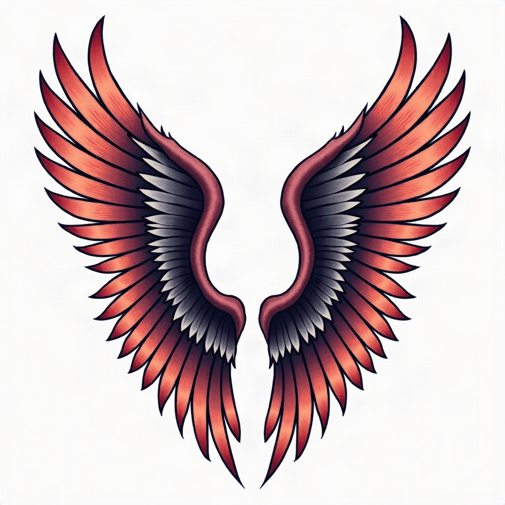 Angel wings with loved one's name