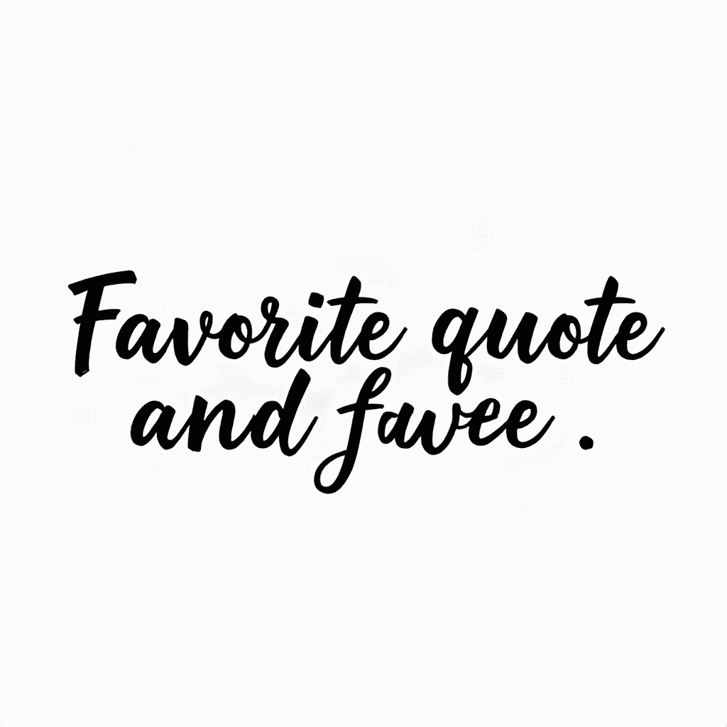 Favorite quote in elegant script