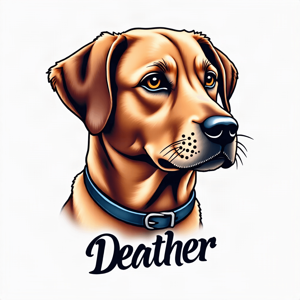 Dog portrait with name